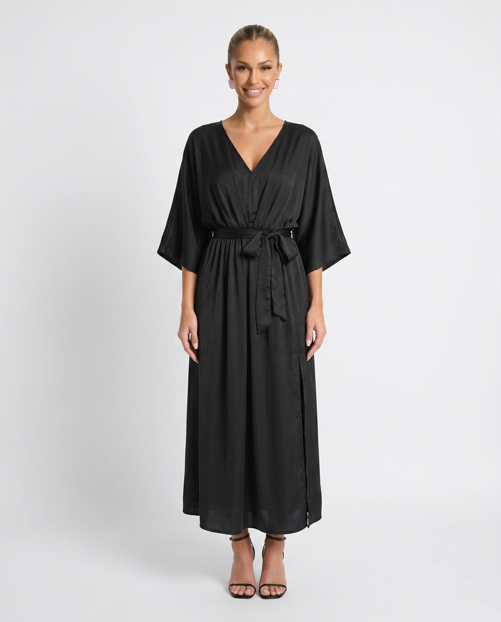 Open Back Tie-Back Wedding Guest Maxi Dress