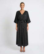 Open Back Tie-Back Wedding Guest Maxi Dress