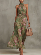 Floral Halterneck Summer Dress – Casual Occasion Dress | Meave & Ivy