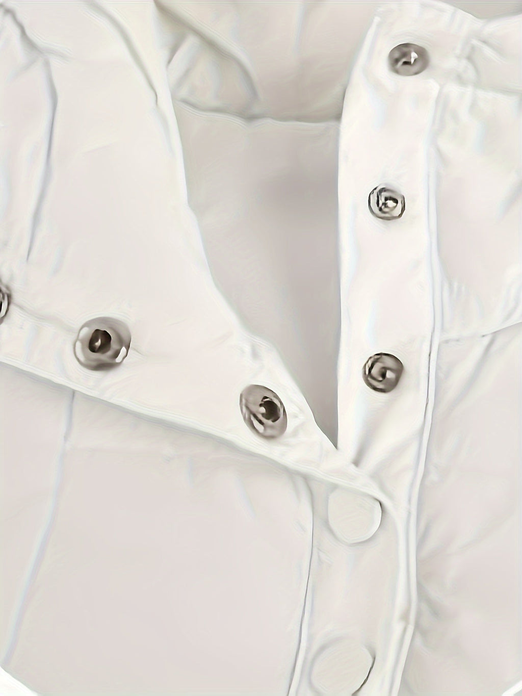 Hooded Padded Jacket with Half-Zip and Buttons