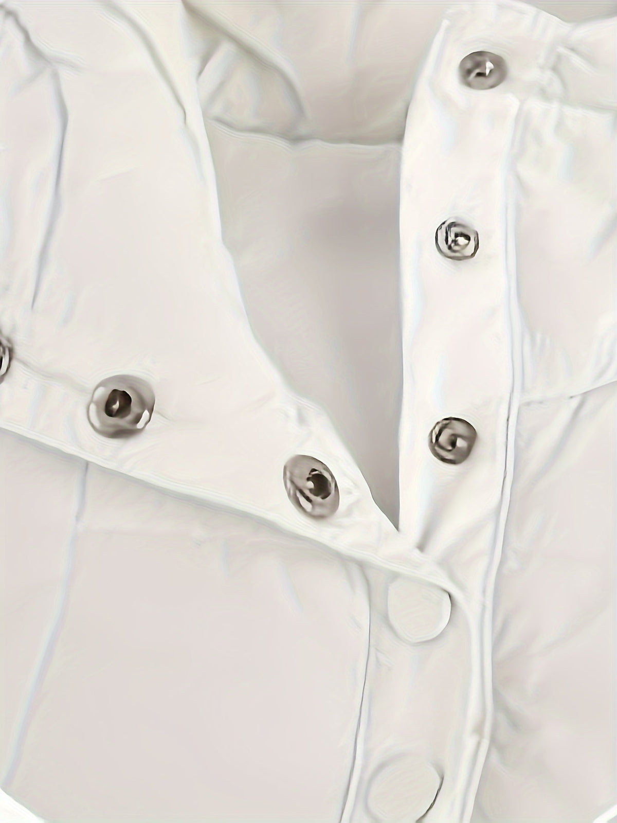 Hooded Padded Jacket with Half-Zip and Buttons