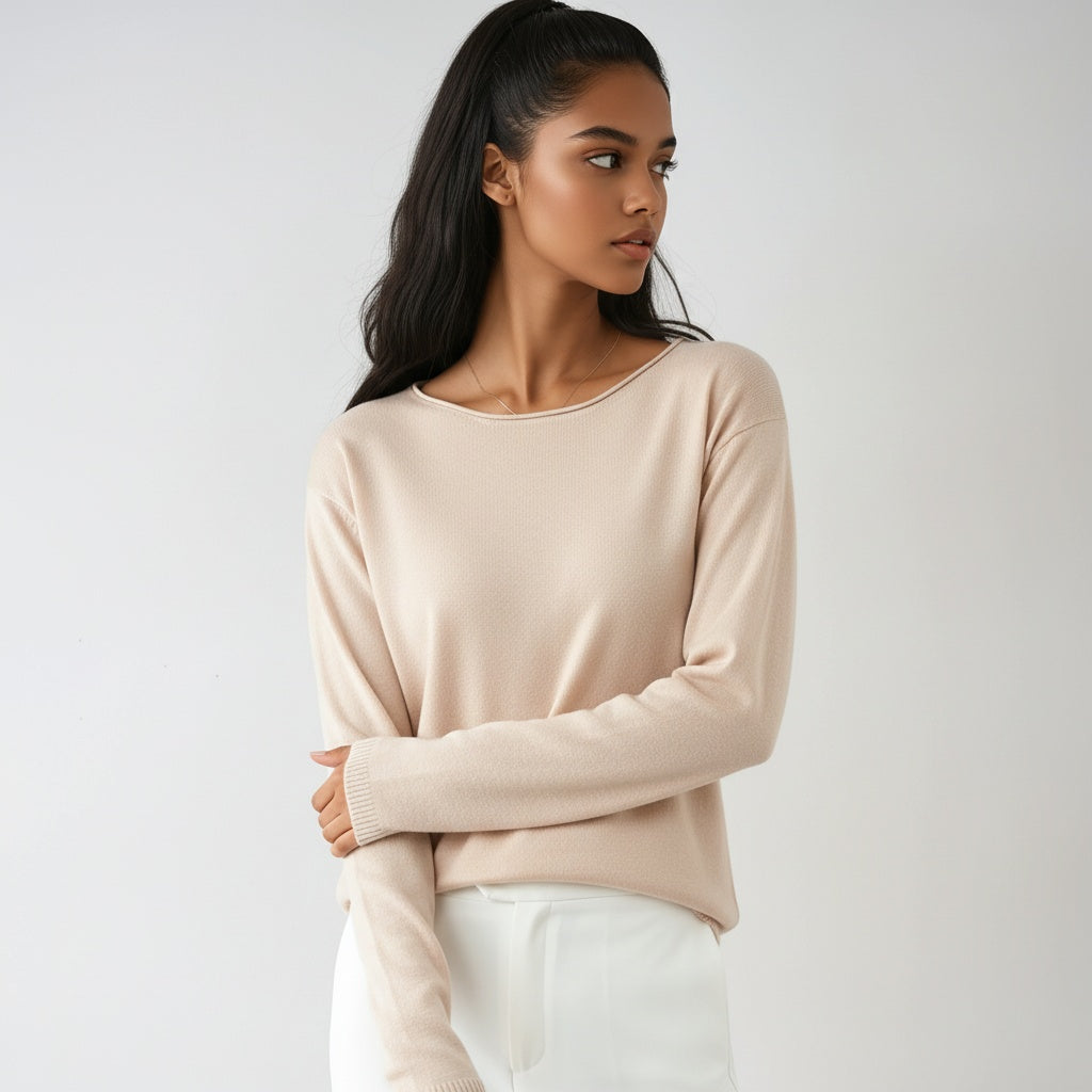 Fine Knit Round Neck Jumper – Soft Everyday Knit in 7 Colours