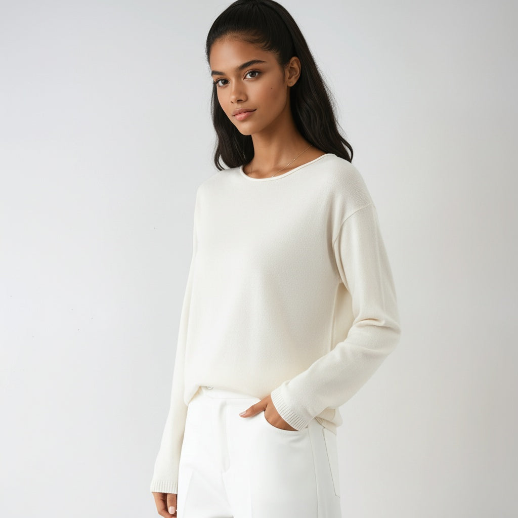 Fine Knit Round Neck Jumper – Soft Everyday Knit in 7 Colours