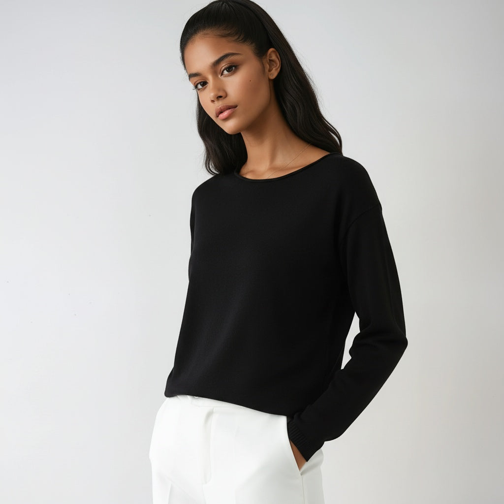 Fine Knit Round Neck Jumper – Soft Everyday Knit in 7 Colours