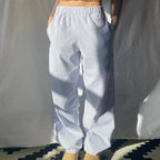 Women's Lightweight High-Waisted Wide-Leg Trousers – Elastic-Waist Cotton-Blend Style for Spring Summer Travel and Everyday Casual Wear