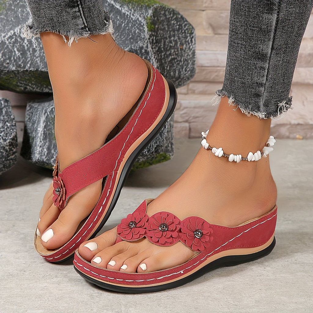 Floral Toe-Post Orthopedic Sandals
