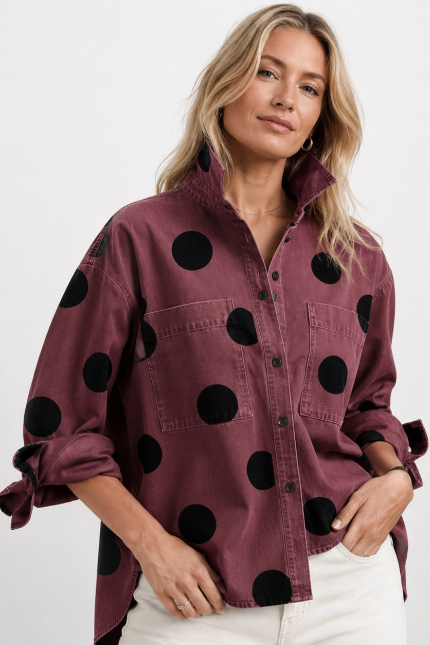 Polka Dot Blouse – Women's Summer Everyday Blouse