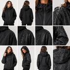 Women's Hooded Rain Jacket with Hidden Leopard Print – Water-Repellent