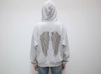 Grey Hoodie with Sequin Angel Wings – Sparkle Back Print Hoodie