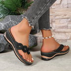 Floral Toe-Post Orthopedic Sandals
