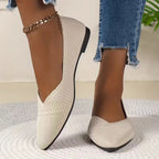 Pointed Toe Knit Ballet Flats in 7 Colours