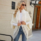 Knitted Winter Scarf with Faux Fur Trim