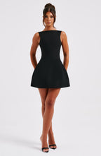 Black Structured Tailored Mini Dress – Elegant Occasion Wear | Meave & Ivy