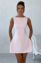 Blush Structured Tailored Mini Dress – Elegant Occasion Wear | Meave & Ivy