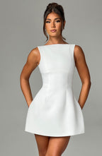 Ivory Wrap Mini Dress – Bridal Occasion Statement Dress | Meave & Ivy