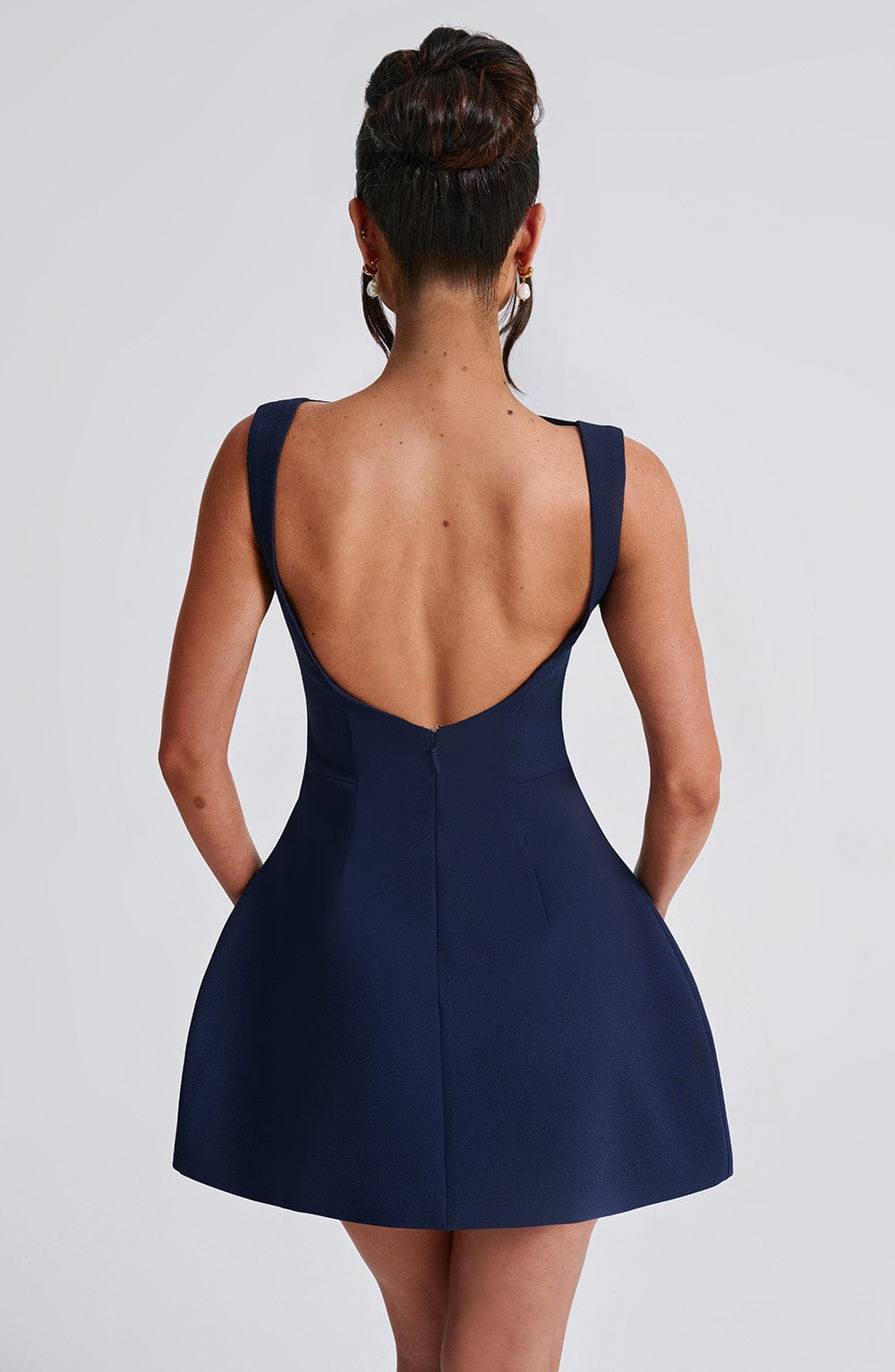 Navy Blue Tailored Mini Dress – Elegant Structured Occasion Dress | Meave & Ivy