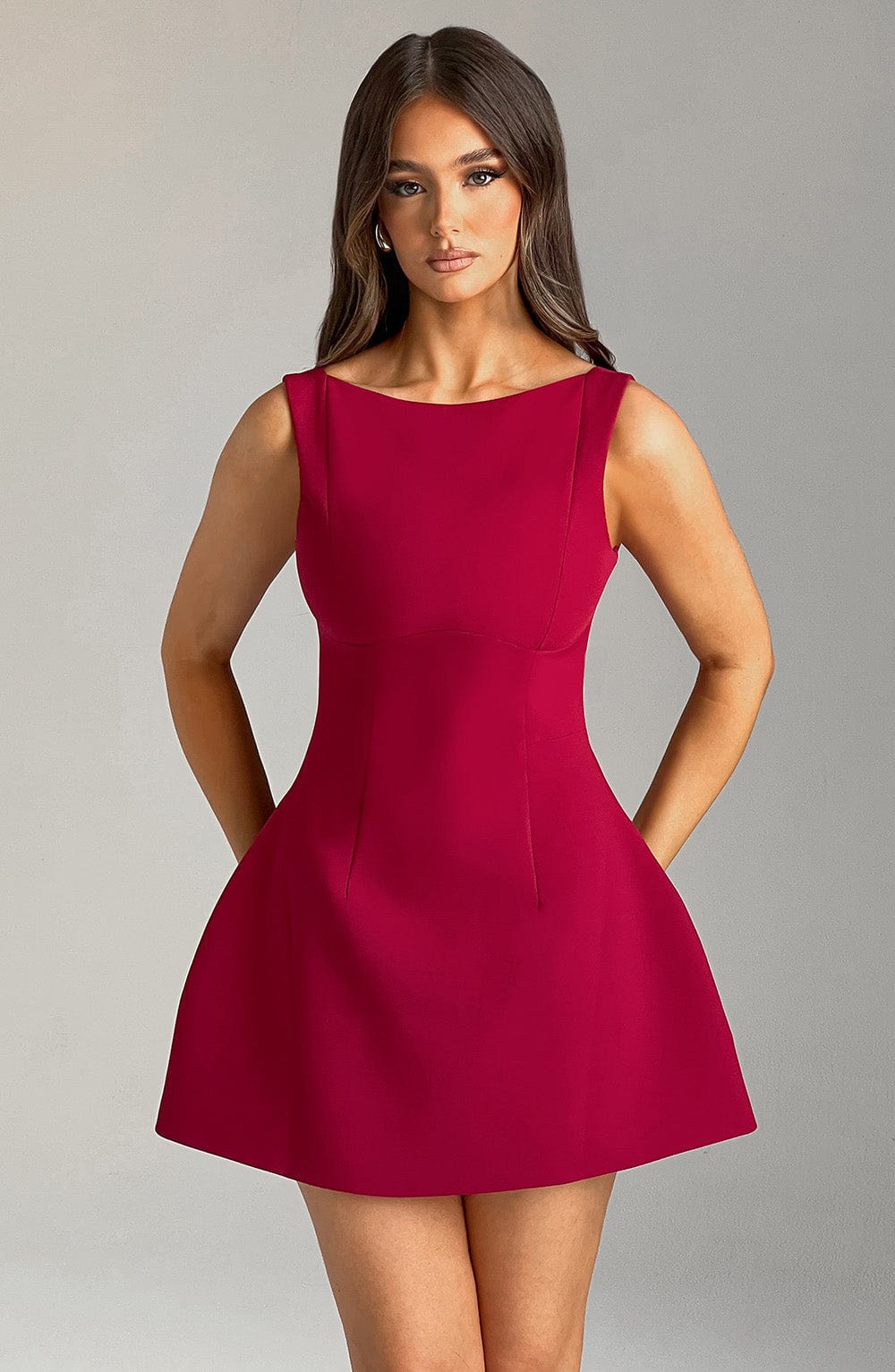 Wine Wrap Mini Dress – Elegant Statement Tailoring | Meave & Ivy