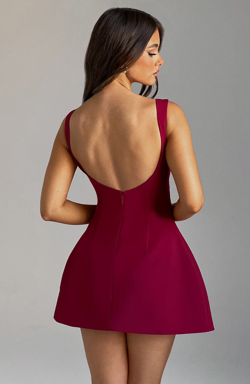 Wine Wrap Mini Dress – Elegant Statement Tailoring | Meave & Ivy