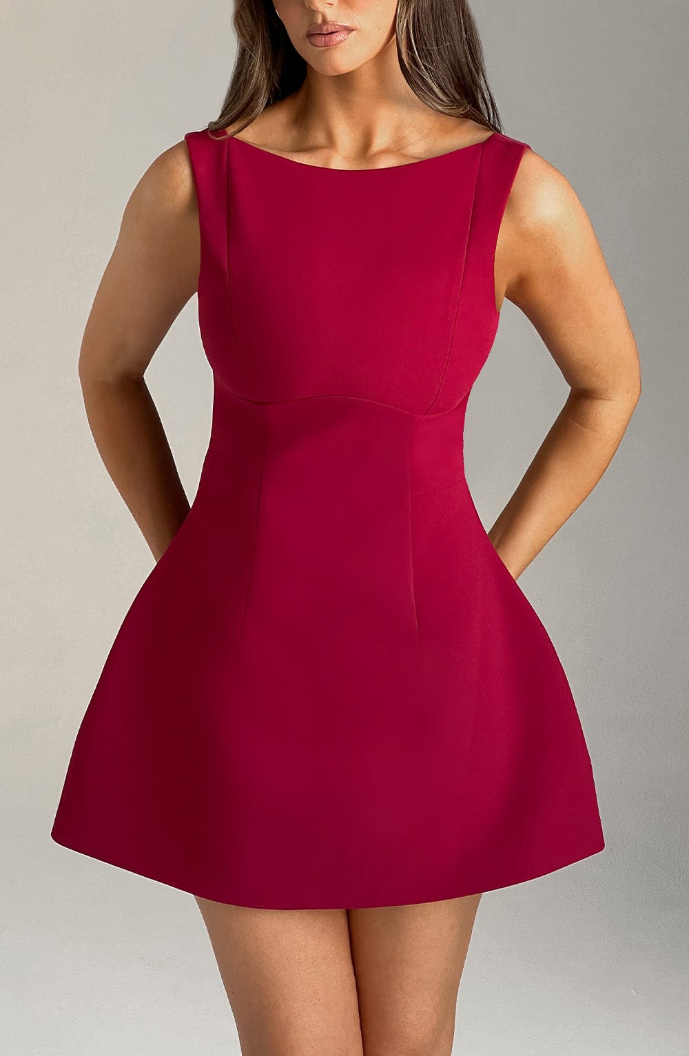 Wine Wrap Mini Dress – Elegant Statement Tailoring | Meave & Ivy