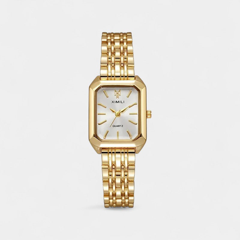 Women's Gold Square Face Watch – Petite Vintage Style Quartz Watch