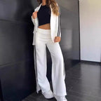 Women's Blazer and Side-Stripe Trouser Set