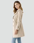 Slim Fit Lightweight Trench Coat with Lapel Collar
