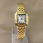 Women's Square-Dial Quartz Watch – Adjustable Alloy Bracelet with Folding Clasp and Band Shortener for Everyday Smart Office and Occasion Wear