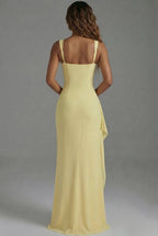 Bodycon Slip Maxi Dress - Elegant Leg Split Evening Gown | Meave & Ivy