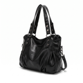 Ruched Hobo Bag with Studded Strap Tabs