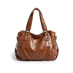 Ruched Hobo Bag with Studded Strap Tabs