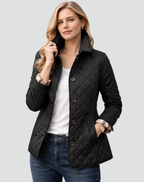 Quilted Transitional Jacket with Collar & Buttons
