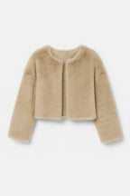 Cropped Teddy Jacket – Soft Plush Texture