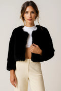Cropped Teddy Jacket – Soft Plush Texture
