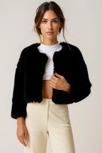 Cropped Teddy Jacket – Soft Plush Texture