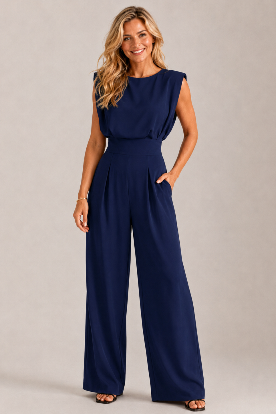Mint Green Sleeveless Wide Leg Jumpsuit – Women's Elegant Occasion Jumpsuit