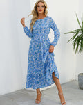 Blue Floral Ibiza Long Sleeve Maxi Dress – Women's Boho Summer Beach & Holiday Dress | Meave & Ivy