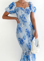Blue Ibiza Open Back Midi Dress – Women's Boho Summer Beach & Holiday Dress | Meave & Ivy