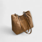 Women's Large Corduroy Shoulder Tote Bag
