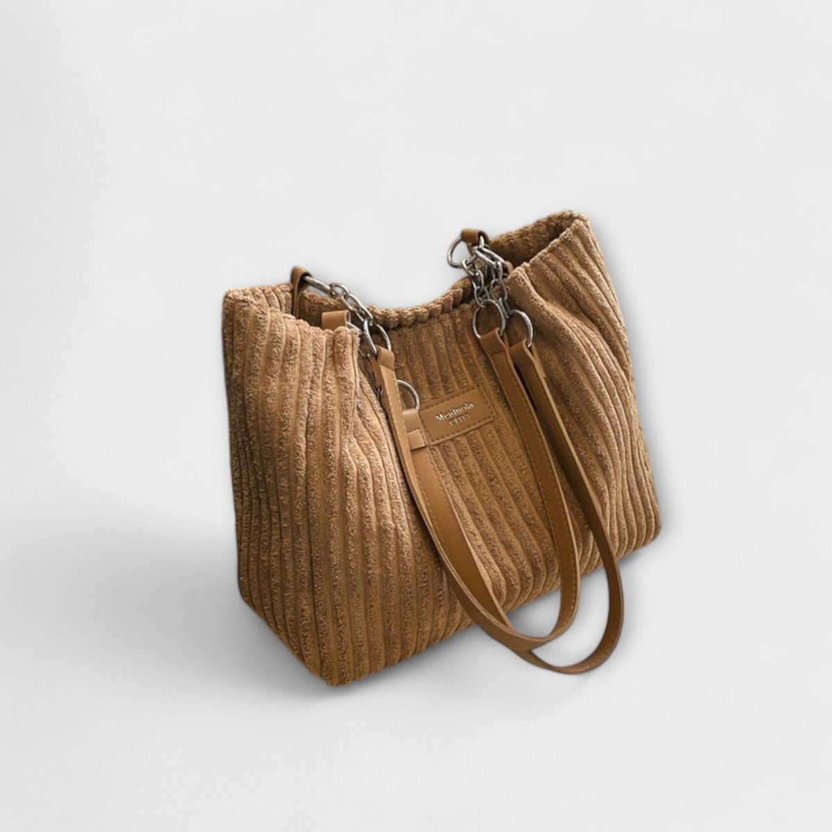 Women's Large Corduroy Shoulder Tote Bag