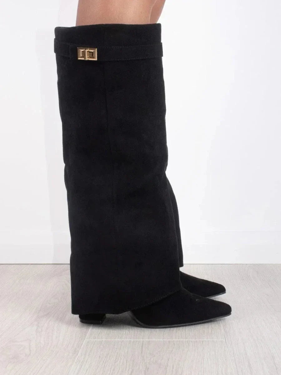 Suede Boots with Metallic Detail – Luxury Women's Ankle Boots | Meave & Ivy