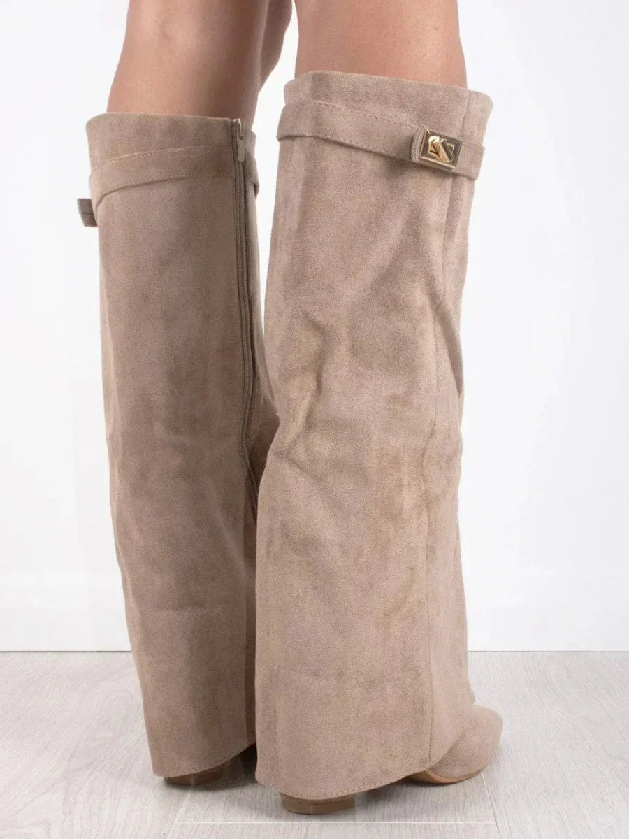Suede Boots with Metallic Detail – Luxury Women's Ankle Boots | Meave & Ivy
