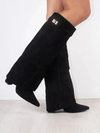 Suede Boots with Metallic Detail – Luxury Women's Ankle Boots | Meave & Ivy