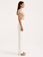 Women's High-Waisted Tailored Wide-Leg Trousers – Pleated Full-Length Style for Office Business Formal Events and Smart Everyday Wear