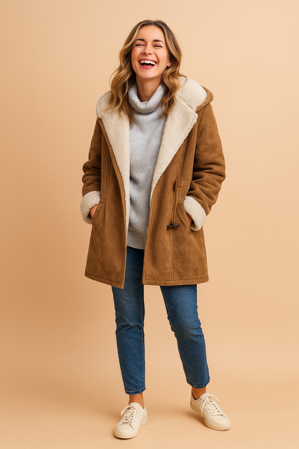 Women's Cosy Hooded Winter Duffle Jacket with Soft Fleece Lining