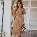Brown Ibiza Midi Dress – Women's Boho Summer Beach & Holiday Dress | Meave & Ivy