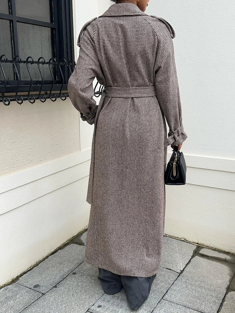 Women's Oversized Trench Coat with Belt