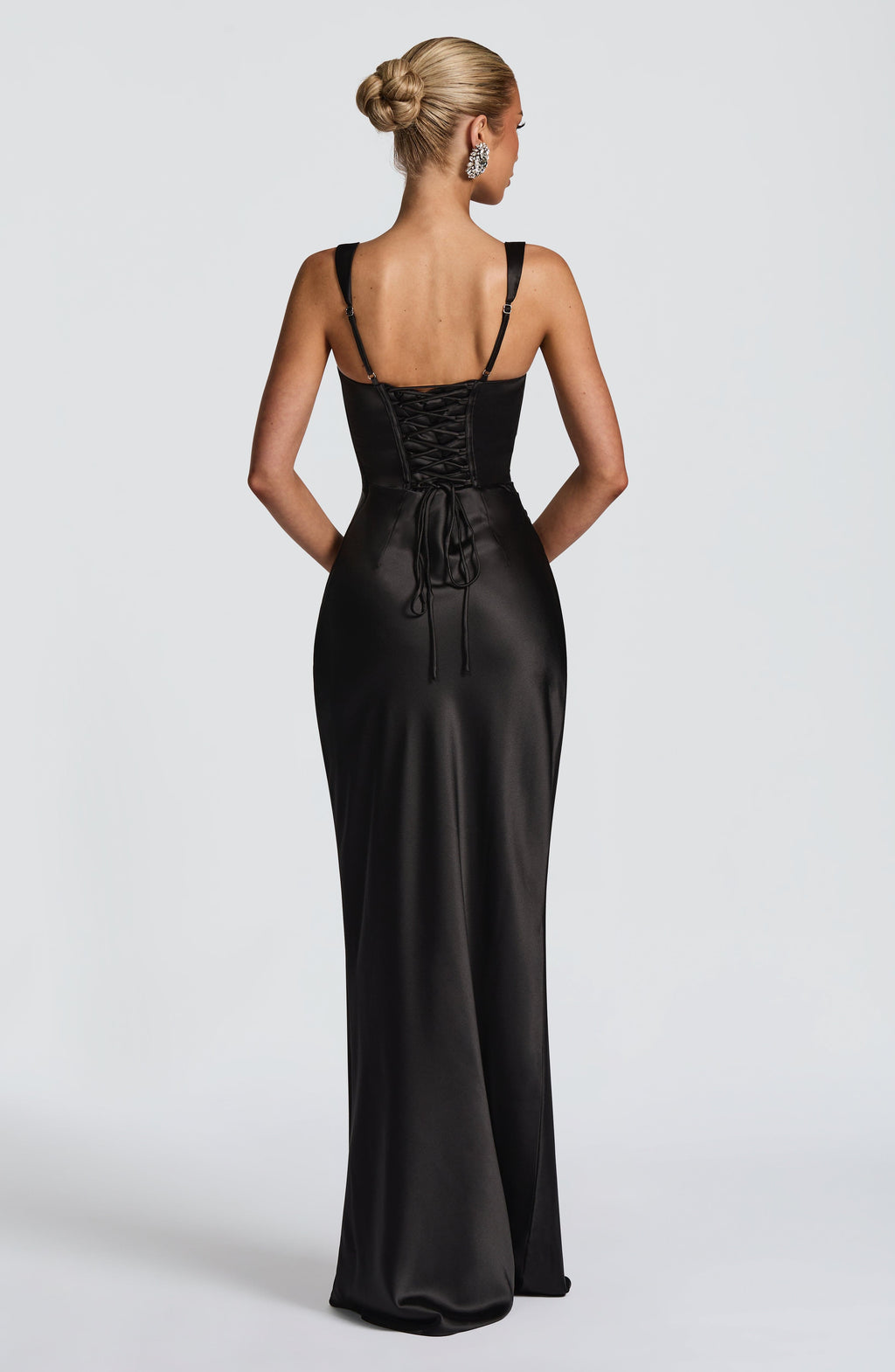 Black Off-Shoulder Maxi Dress – Sculpted Evening Gown | Meave & Ivy