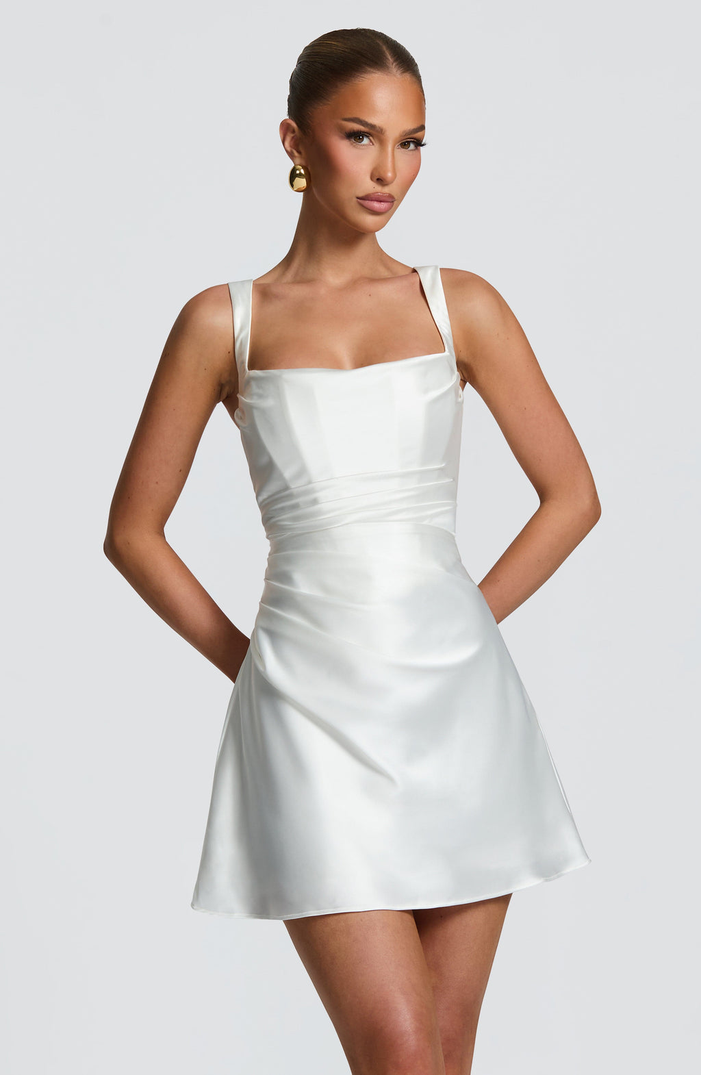 Ivory Bardot Mini Dress – Elegant Occasion Wear | Meave & Ivy