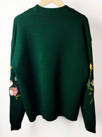 Women's Embroidered Crew-Neck Knitted Sweater
