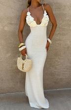 Ivory Crochet Maxi Dress – Bohemian Summer Dress | Meave & Ivy